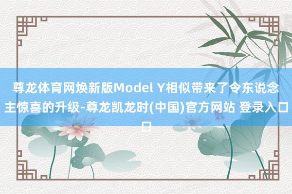 尊龙体育网焕新版Model Y相似带来了令东说念主惊喜的升级-尊龙凯龙时(中国)官方网站 登录入口