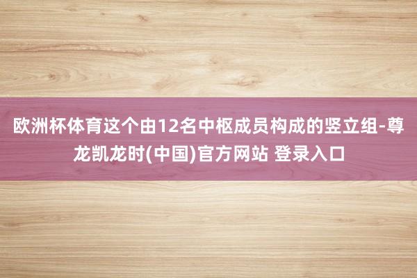 欧洲杯体育这个由12名中枢成员构成的竖立组-尊龙凯龙时(中国)官方网站 登录入口